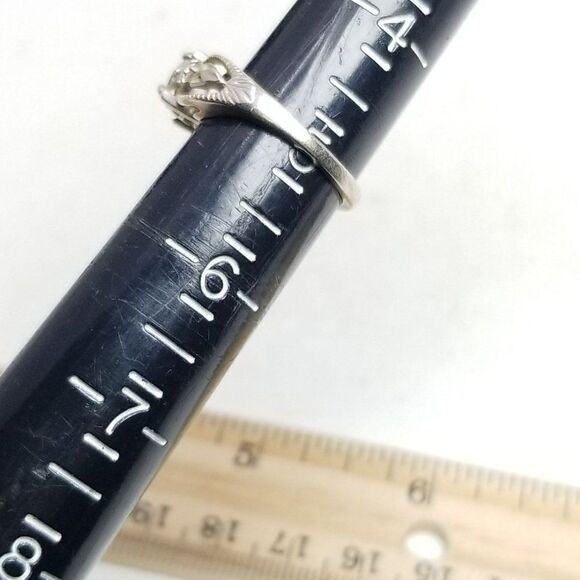 Vintage Avon Sterling Silver Round Solitaire Ring, Size 5 Band, Classic Estate - Picture 7 of 10